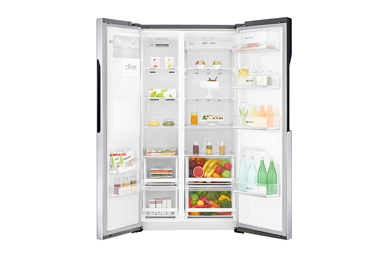 LG F Side-by-Side mit Eis-, Crushed Ice- und Wasserspender und Total No Frost, GSL560PZXV